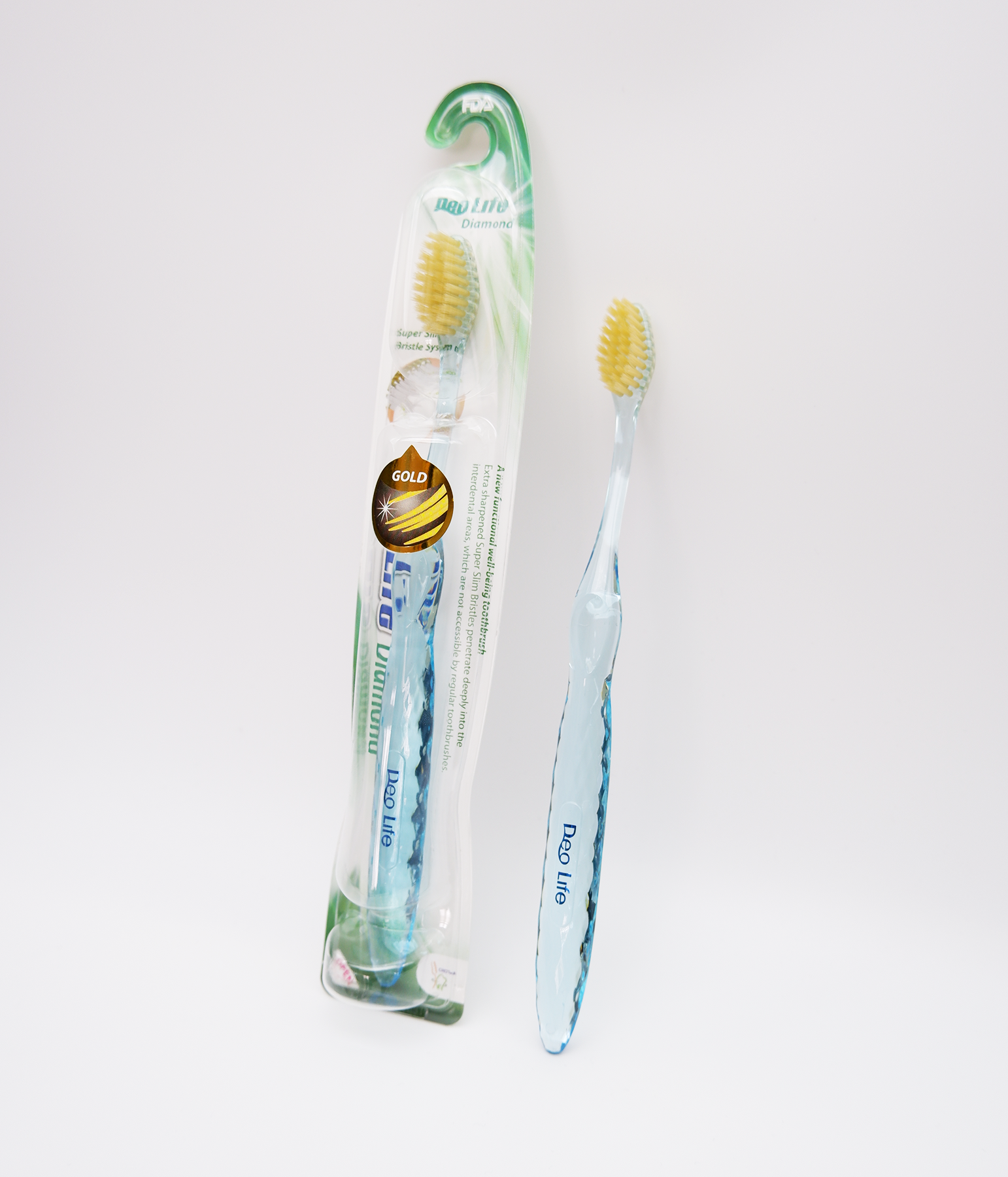 Toothbrush Diamond for bleeding gums with gold